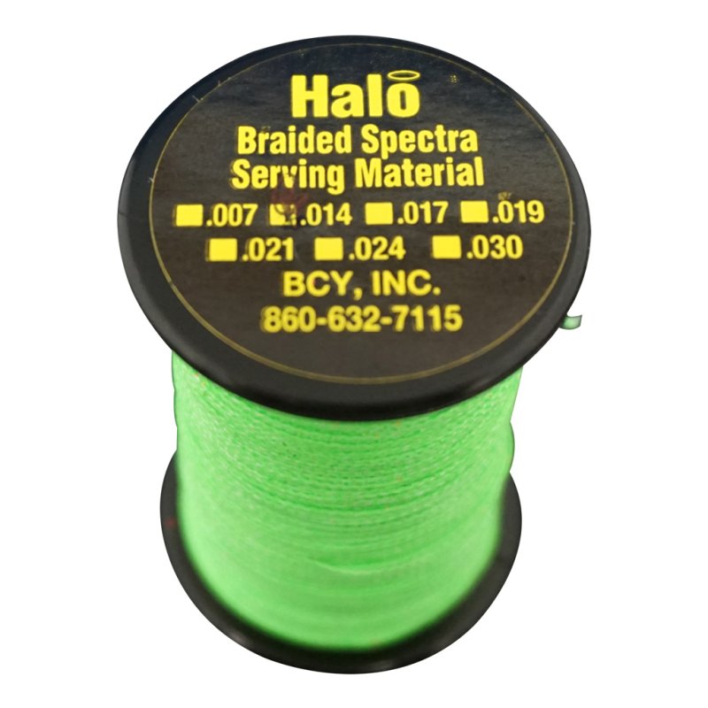 BCY Halo Neon Green .014 120 yds Braided Spectra Serving