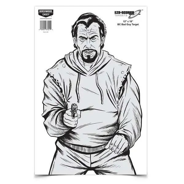Birchwood Casey EZE-Scorer 37011 Silhouette Target 12 in x 18 in Gray/White