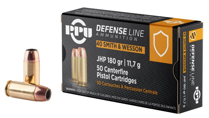Prvi Partizan PPD40 Defense .40 S&W 180 Grain JHP 50 Round Box