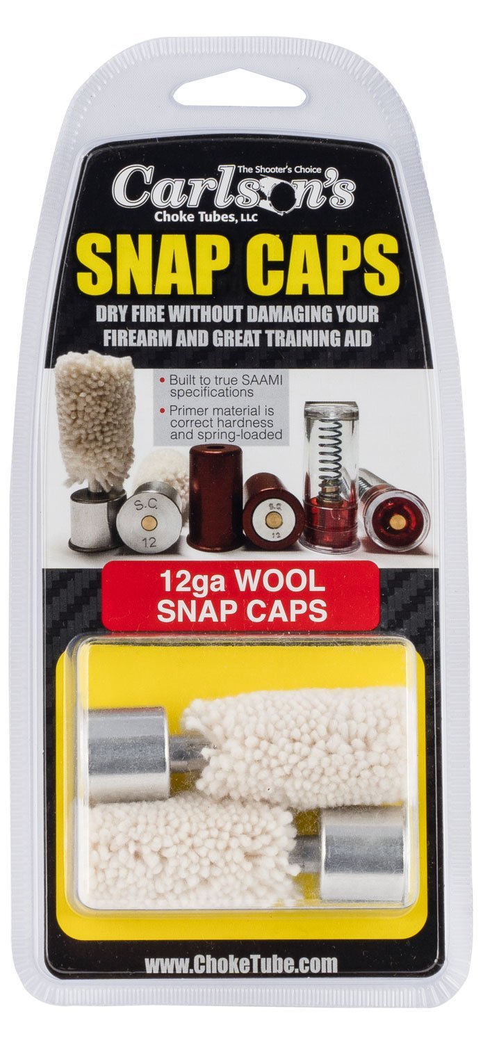 Carlson's 00105 12 Gauge Wool Snap Caps 2-Pack Aluminum Base