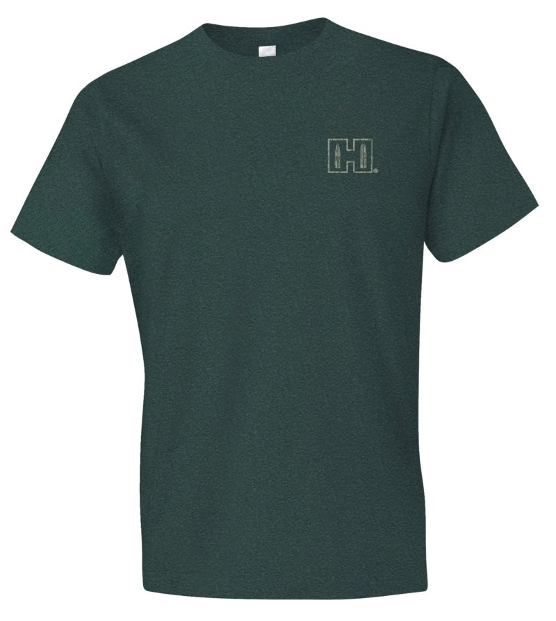 Hornady 31795 Men's Double Rocker T-Shirt Olive Heather 2XL Cotton Blend