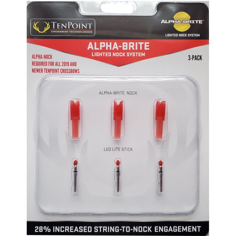 TenPoint HEA-358R.3 Alpha Brite Lighted Nock Kit .297 Red 3pk