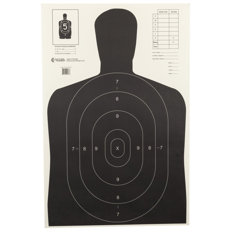 Action Target B27EBLACK100 23"x35" Silhouette Paper Targets 100 Pack