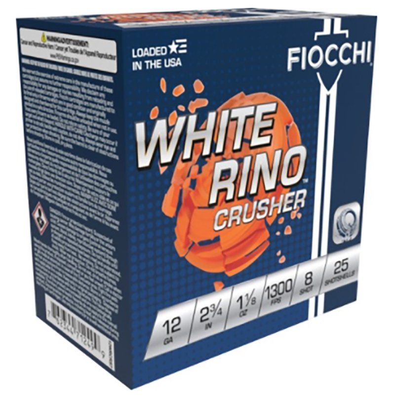 Fiocchi 12WRCRS8 White Rino 12ga 2 3/4" 1 1/8oz #8 Target Loads