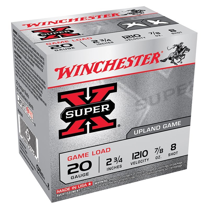 Winchester Super-X 20GA 2.75" 1210FPS 7/8oz #8 Shot 250rd Case