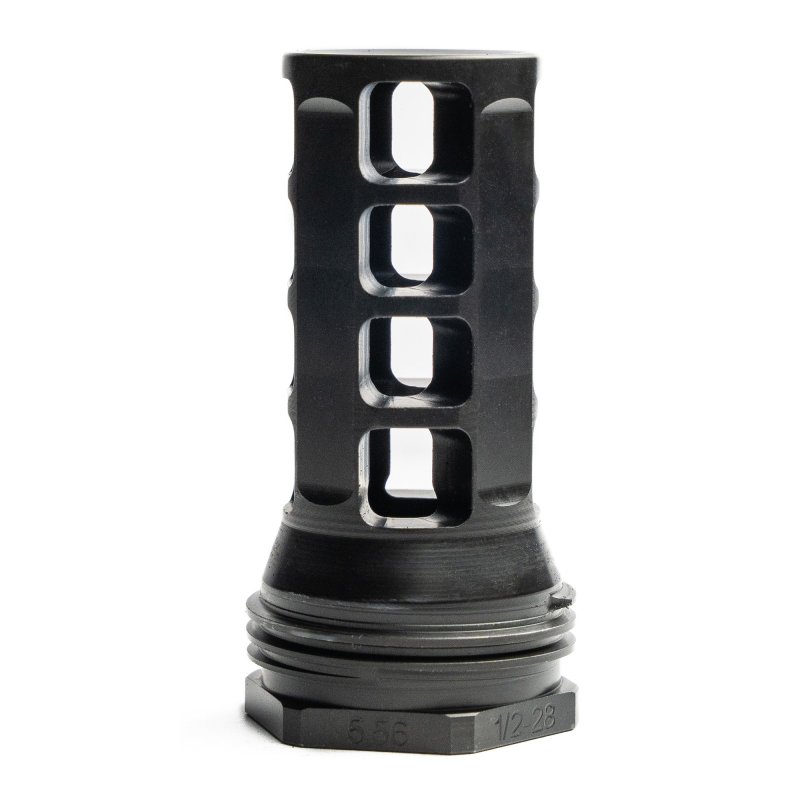 OSS HX-QD 338 Muzzle Brake, 5/8-24 Thread, Lightweight 3.2 oz, 2.3-inch Length, Black Finish