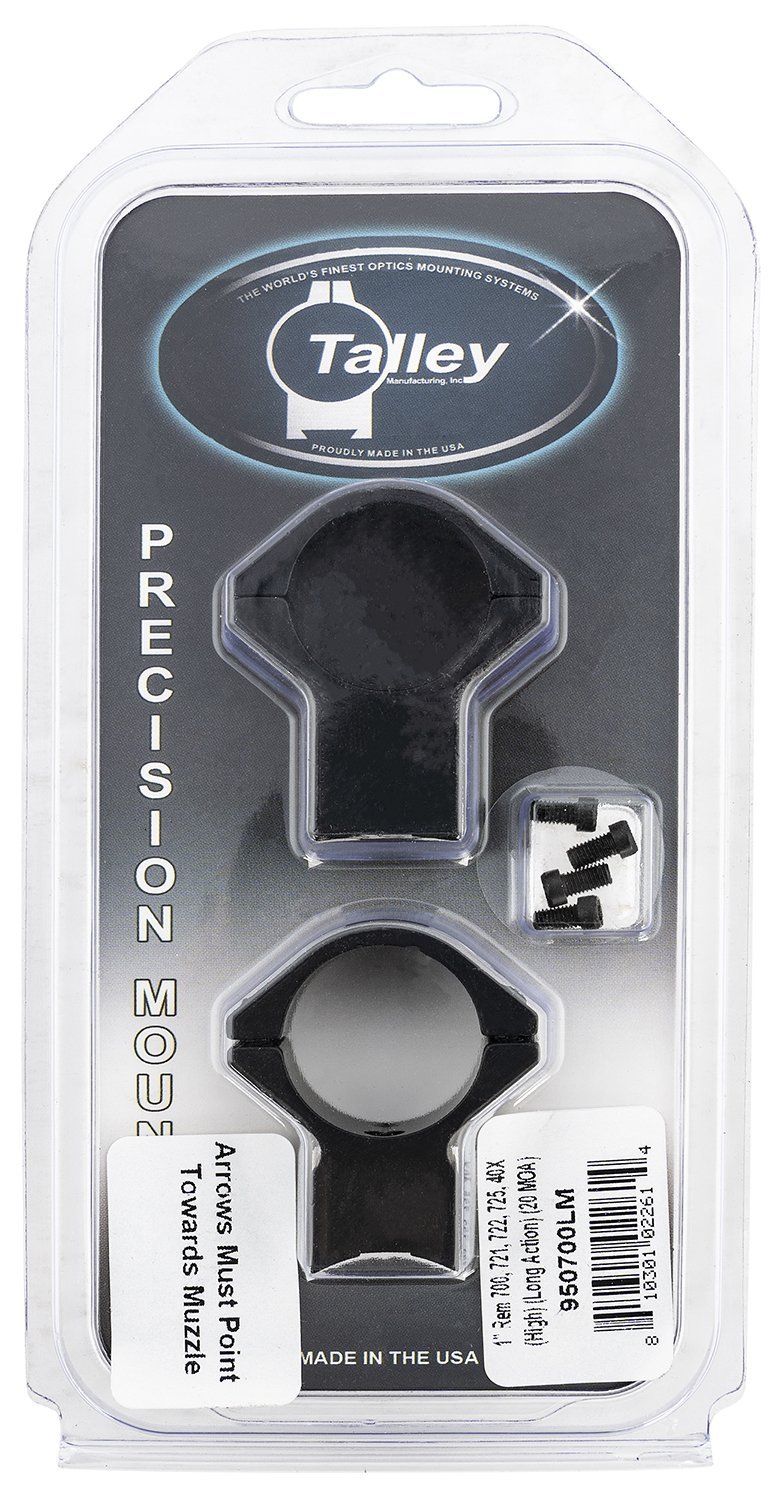 Talley 950700LM 1in Tube High Scope Mount 20MOA Black Anodized
