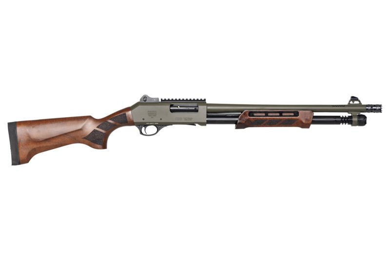 Panzer Arms CQB Pump 12 Gauge 18.5 In OD Green/Walnut MLOK Side Saddle