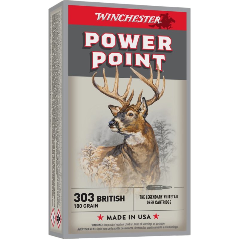 Winchester Ammo X303B1 Power-Point 303British 180gr 20 Per Box/10 Case