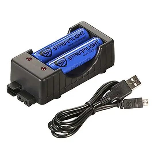 Streamlight 22010 18650 Lithium Ion Dual Input Battery Charger Black