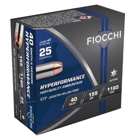 Fiocchi 40XTP25 .40 S&W 155gr HP Nickel-Plated Brass 25rd