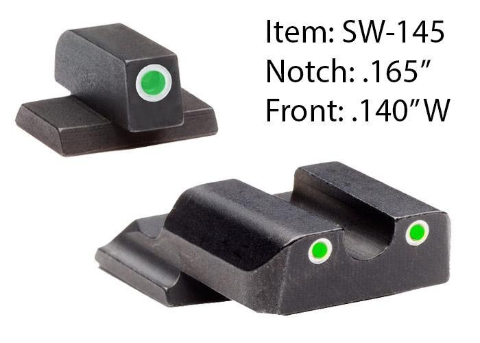 Ameriglo SW-145 Classic Tritium Night Sights S&W M&P Shield Green