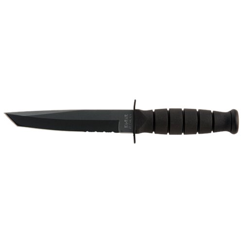 Ka-Bar Short Tanto 5055 Plain Edge Fixed Blade Carbon Steel Black