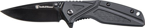 Smith Wesson 1084309 Black Oxide Blade Rubber Handle
