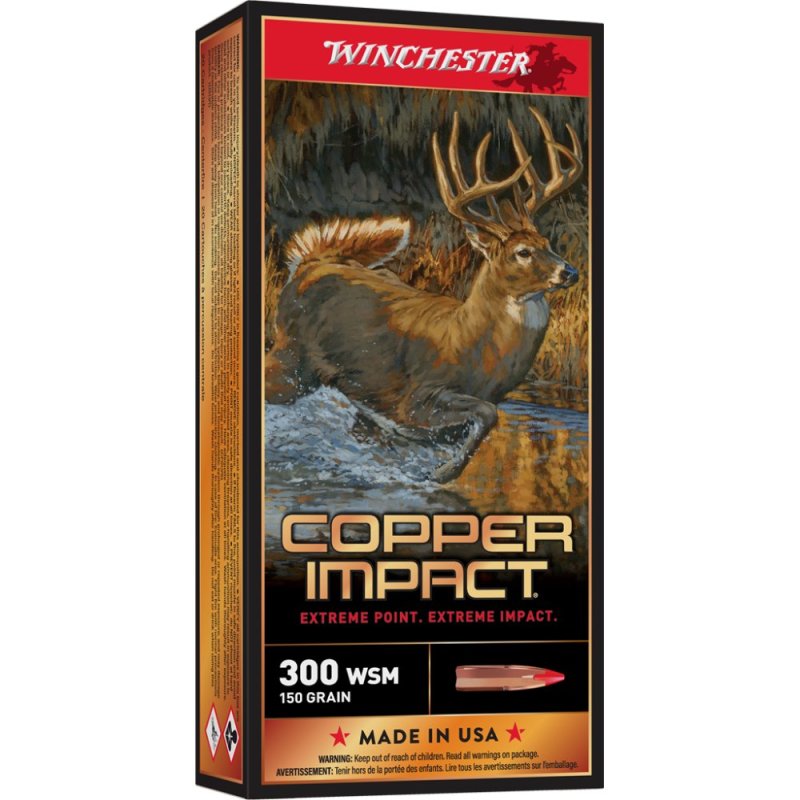 Winchester Ammo X300SCLF Copper Impact 300 WSM 150 gr Copper Extreme Point Lead-Free 20 Per Box/ 10 Cs