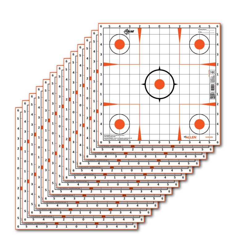 Allen EZ Aim Sight-In Grid Paper Targets 12x12 12 pk.