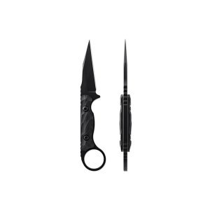 Toor Knives Jank Shank W Fixed Blade Knife 3 CPM-M4 SOCOM Black GunKote Wharncliffe, Black G10 Handles w/ Pinky Ring, Kydex Sheath