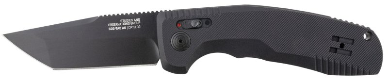 SOG 15-38-03-57 Tac BL/PL 3.5" Tanto D2 Black Scales Auto Knife