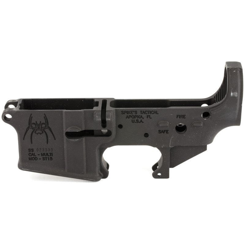 Spike's Tactical STLS018 Spider Stripped Lower Receiver 7075-T6 Aluminum Black