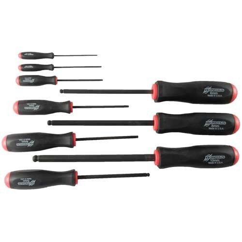 Bondhus 10699 9-Piece Metric Hex Screwdriver Set 1.5mm-10mm