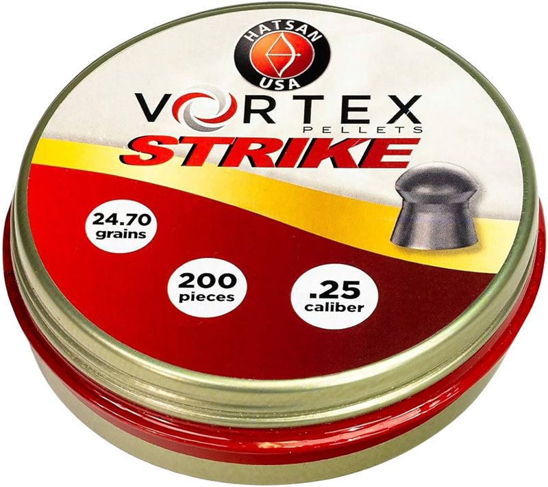Hatsan Vortex Strike Pellets .25 Cal Lead Domed 200 Count