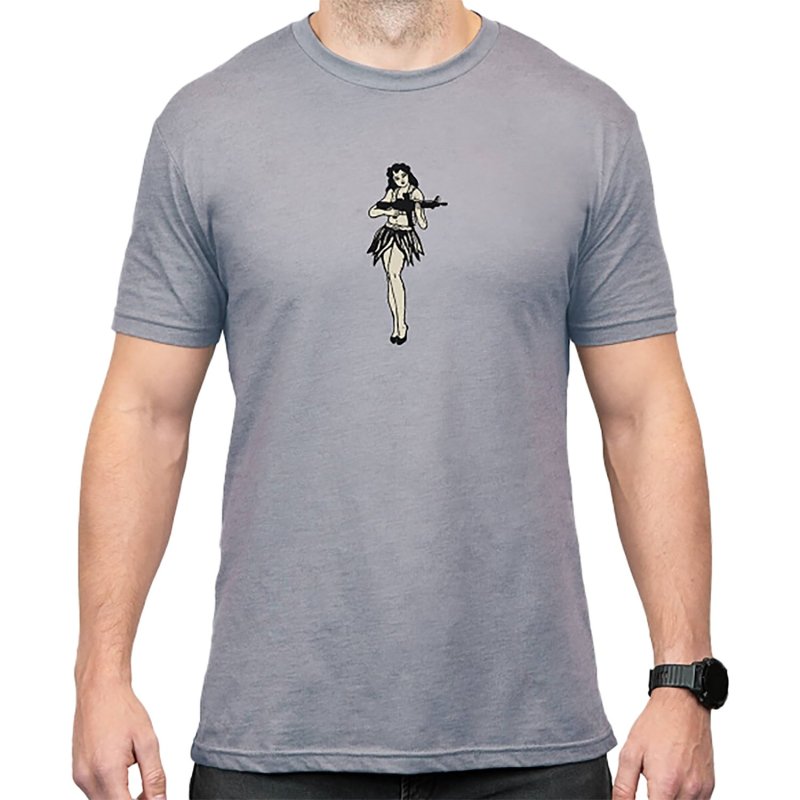 Magpul MAG1117-041 Hula Girl Grey Cotton/Polyester Short Sleeve Medium