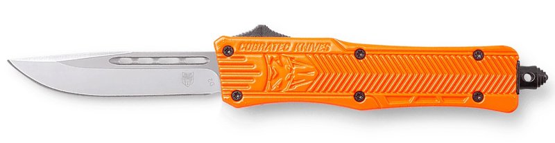 CobraTec CTK-1 Small 2.75" OTF D2 Steel Blade Orange Handle Knife