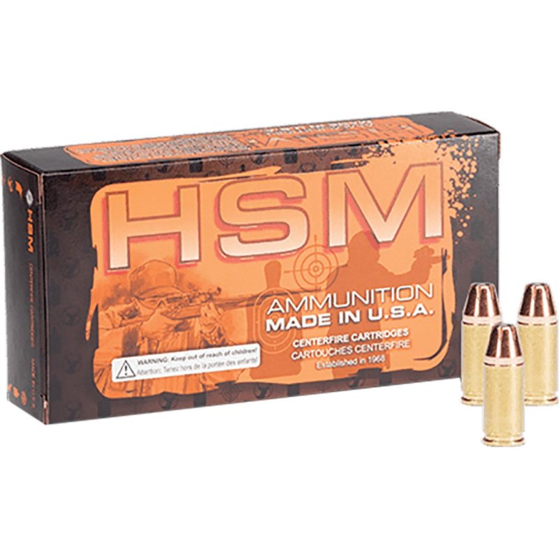 HSM HSM-45A-20-N 45 ACP HP Ammo 230gr 50rd 856fps 374ft-lbs