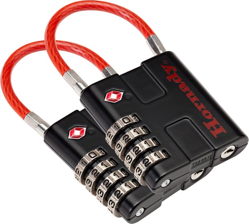Hornady 96022 Rapid Safe TSA Lock Open Combination Black/Red 2 Pk *Worn