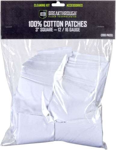 Breakthrough Clean BTCPS350 Square Cleaning Patches 100% Cotton 50 Pack For 12-16 Guage
