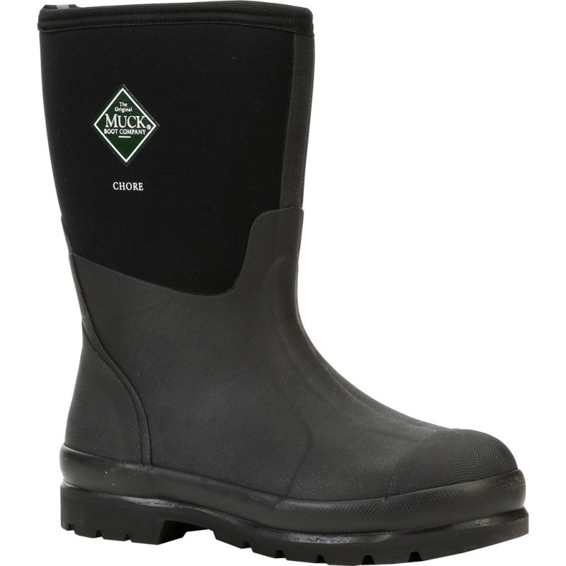 Muck CHM-000A-BL-120 Classic Boot Black Mid 12, 5mm Neoprene, Waterproof