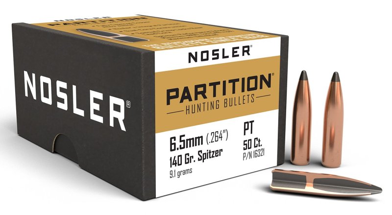 Nosler 16321 Partition Hunting 6.5 Creedmoor .264 140 gr Spitzer 50 Per Box