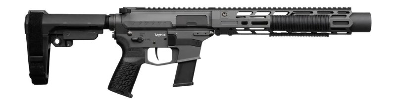 CMMG 45AEA70-TNG MkG 45 ACP 13+1 6.50" Black Nitride Threaded Barrel. Tungsten Cerakote Aluminum Receiver w/Picatinny Rail, M-LOK Handguard, Black Polymer CMMG RipBrace, CMMG Zeroed Grip, Ambidextrous