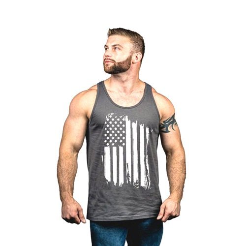 Nine Line Apparel America Jersey Tank Gray Small 100% Cotton