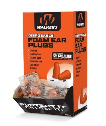 Walkers GWP-FP-200PK Foam Ear Plugs, 200 Pack, Hearing Protection