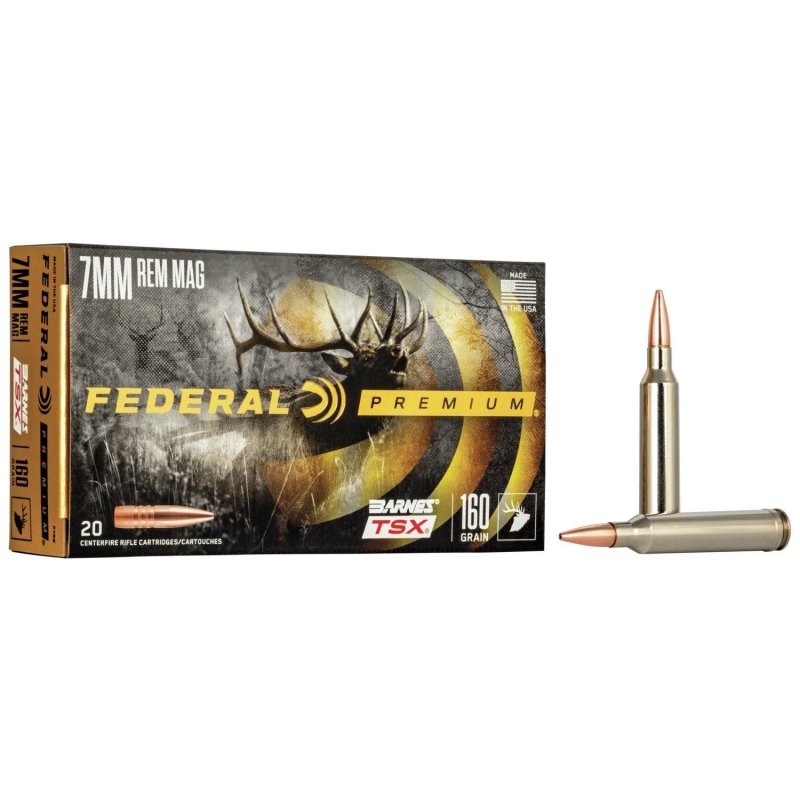Federal Premium P7RN 7mm Rem Mag 160 gr Barnes TSX 20 Rounds