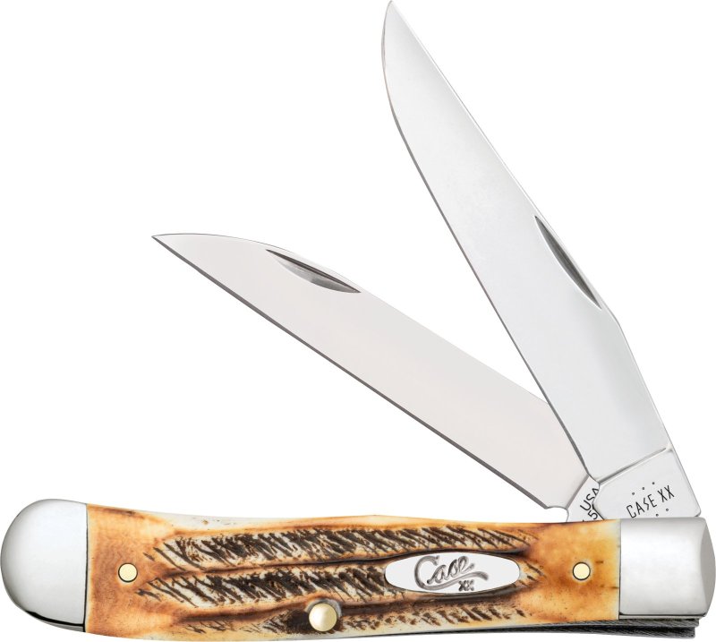 CASE & SON 65329 6.5254WSS Trapper 6.5 Bone Stag Knife