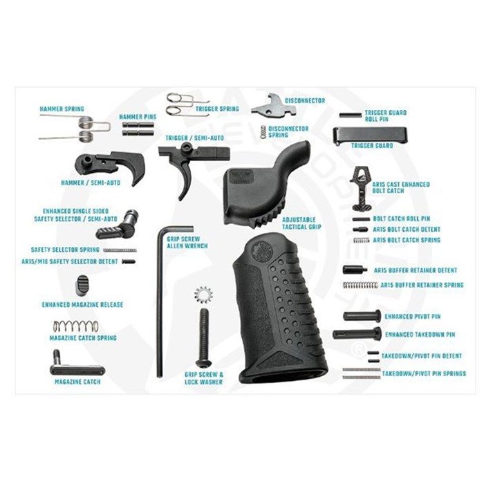 Battle Arms BAD-LPK-PKX Enhanced AR-15 Lower Parts Kit Matte Black