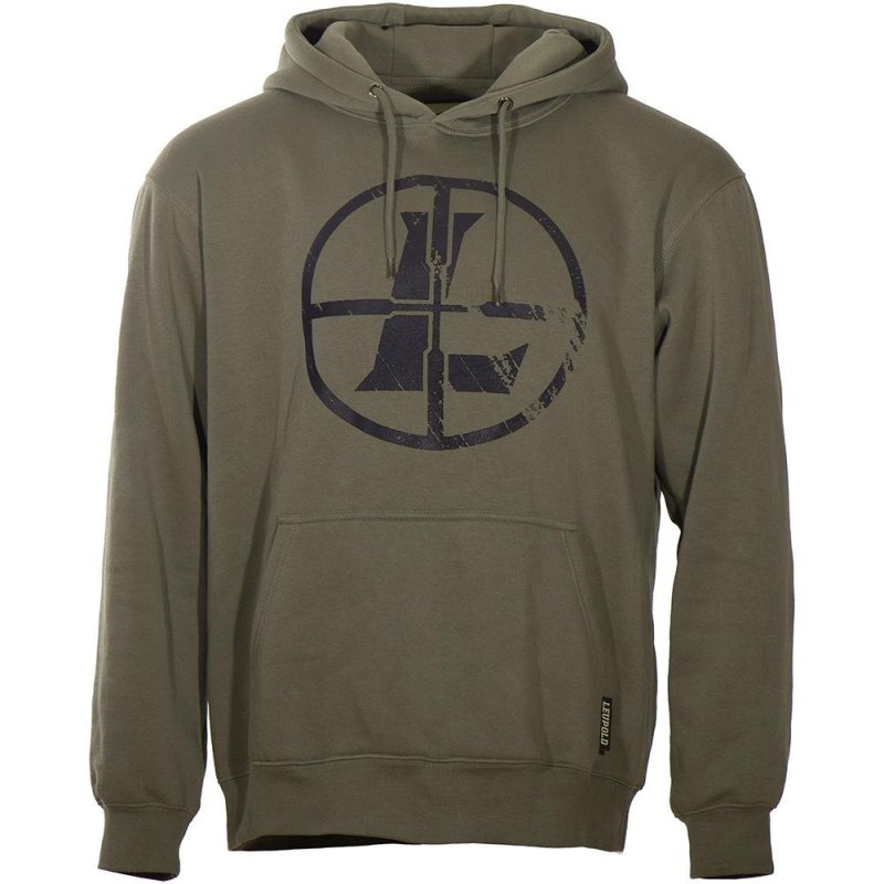 Leupold 185888 Distressed Reticle Hoodie Ash Green L Midweight Sweatshirt