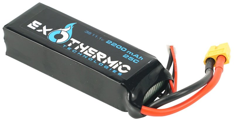 EXOTHER BATTERY2200 11.1V 2200mAh LiPo Black Replacement Pack 2,200
