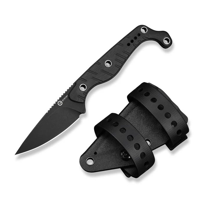 CIVIVI SOKN 2.82In Nitro-V Stonewash Blade Black G10 Kydex Sheath
