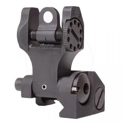 Troy Industries SSIGFBSROBT00 Rear Folding BattleSight Black Anodized AR-15