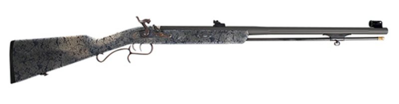 Traditions R3960537WP Shedhorn 50 Caliber 1 Tungsten Cerakote Fluted Chromoly Tapered Barrel Double Set Trigger System Musket Cap Ignition DESERT WEB | PEEP SIGHT