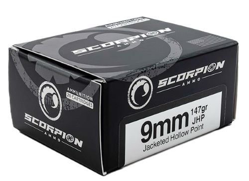 Scorpion 9147JHP-S20 9mm Luger 147gr JHP 20-Rounds