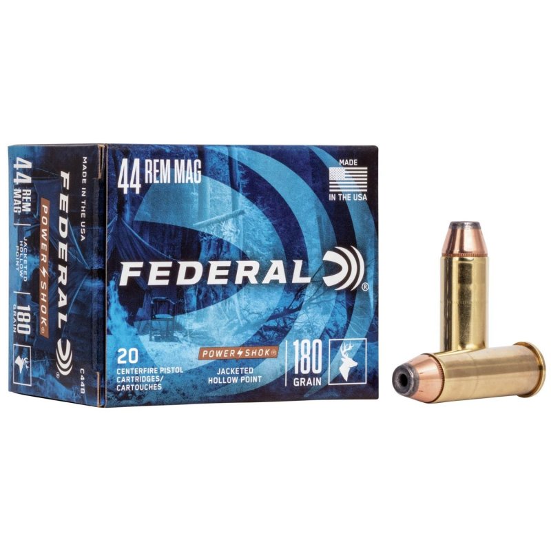 Federal C44B 44 Remington Magnum 180 Grain Jacketed Hollow Point 20 Rounds