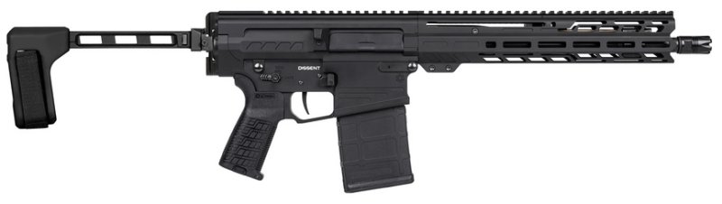 CMMG 38A850CAB Dissent MK3 Braced .308 Win 12.5" Armor Black Pistol