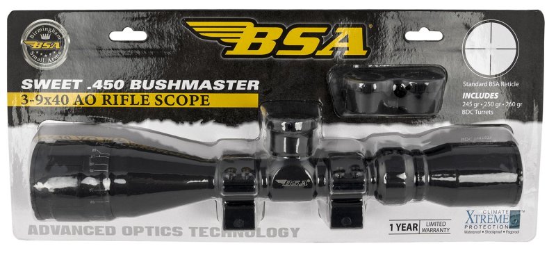 BSA Optics Sweet .450 Bushmaster 3-9x40mm Riflescope 45039X40AOWRTB