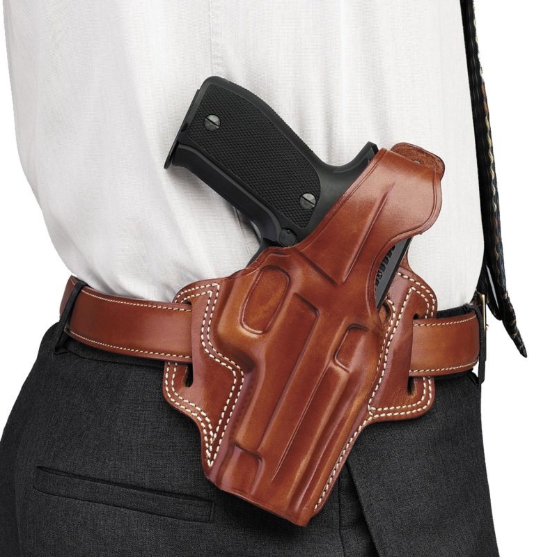 Galco FL104 Fletch OWB Tan Leather Holster for Ruger GP100, S&W L Frame