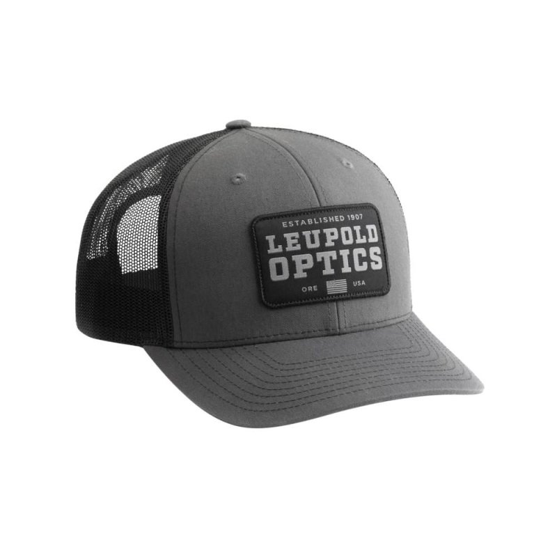 Leupold & Stevens Established 1907 Trucker Hat Grey/Black