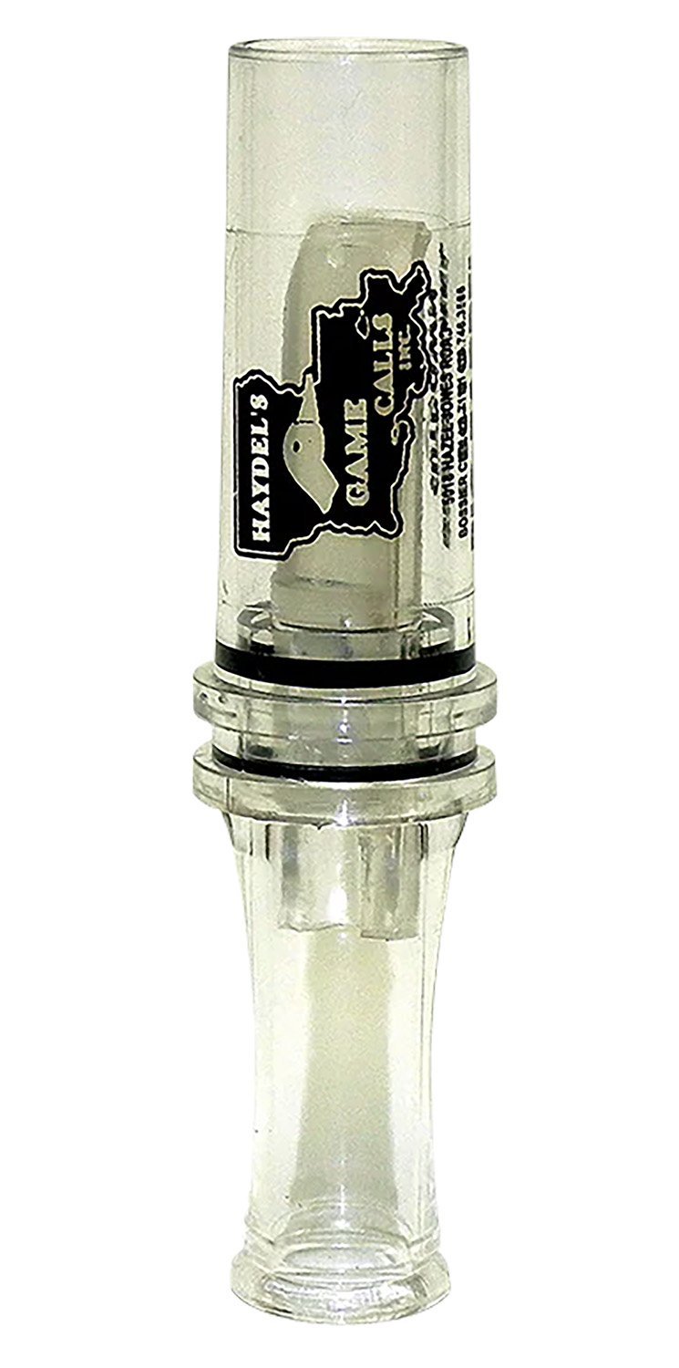 Haydel's BC10 Big Barreled Single Reed Mallard Duck Call Clear Plastic